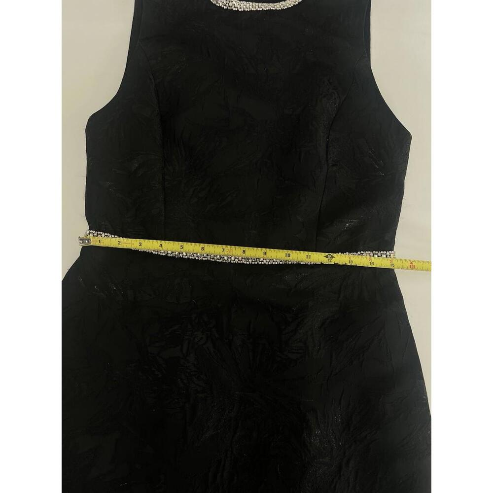 $695 Alice + Olivia Ellis Embellished Mini Black Sleeveless Dress Size 10 - Picture 12 of 14